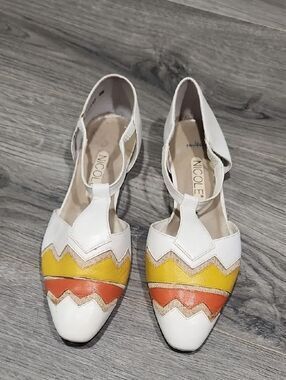 Vintage 70's Nicole Tri Color Tiffany Flats